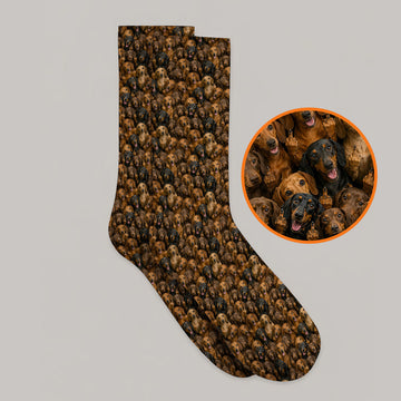 Funny Dachshund Golf Socks, Wiener Dog Pattern Golf Sock, Doxie Lover Gift For Golfer