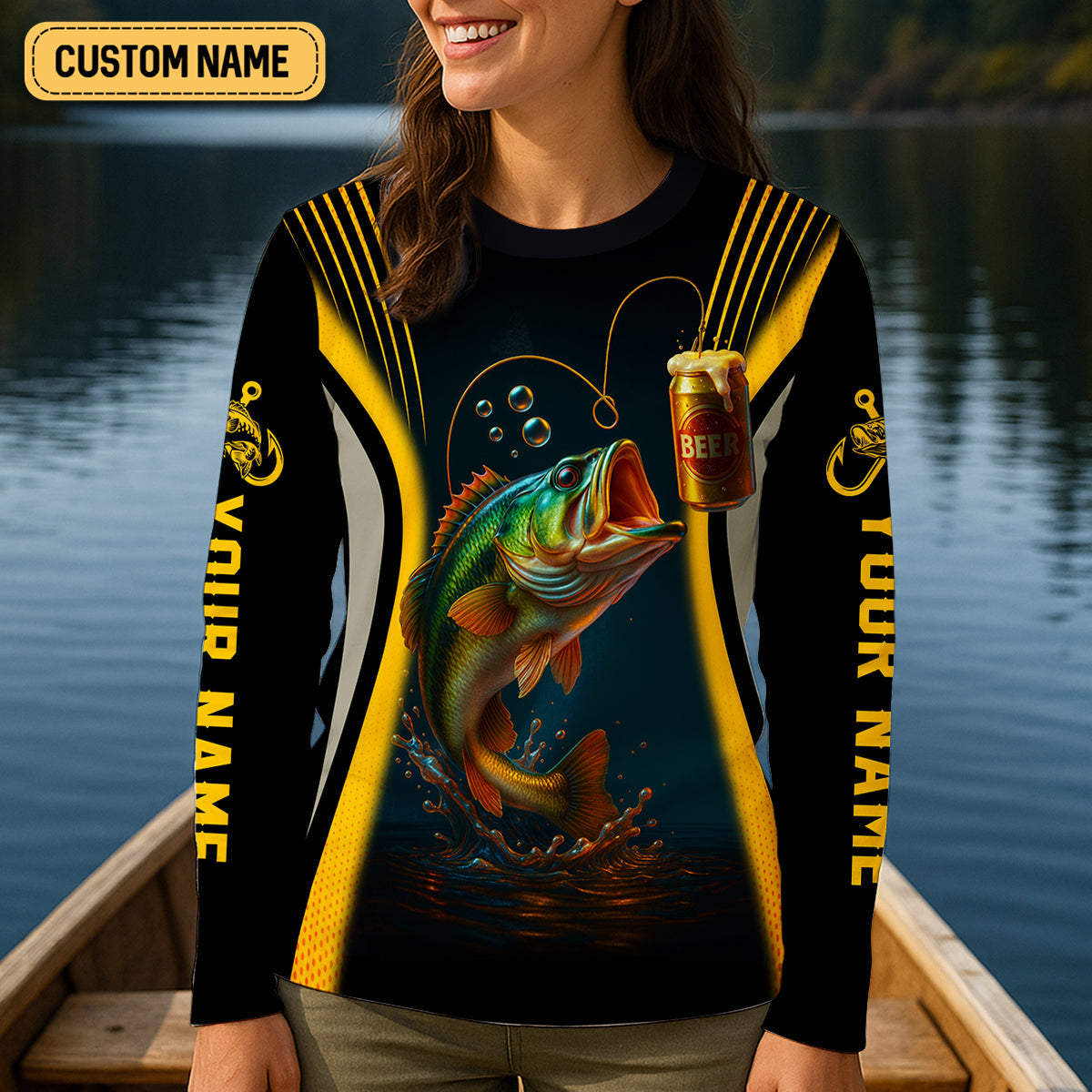 Beer Fishy Fishy Funny Fishing Shirt, SPF Long Sleeve Shirts Womens, Fishing And Beer Fishing Shirt For Women