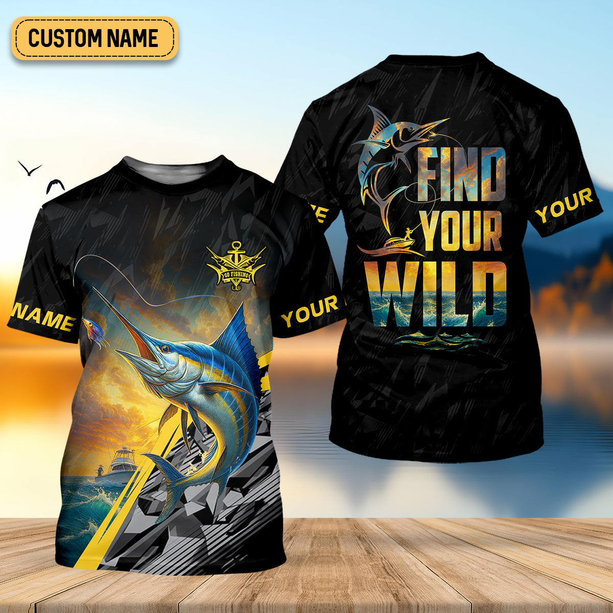 Find Your Wild Swordfish Fishing SPF Shirt For Men, Gift For Fisherman, Men's Fishing Shirt