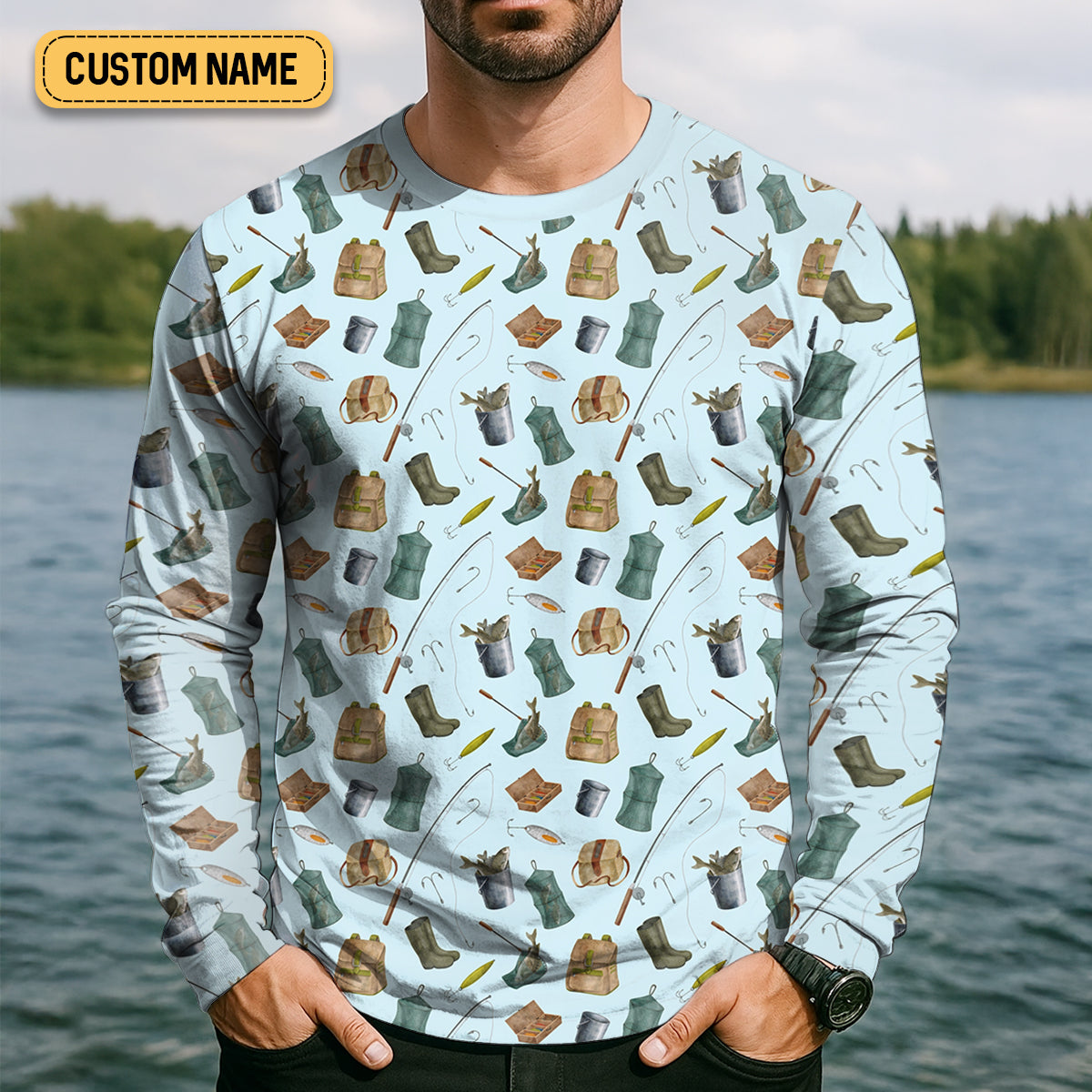 Fishing Tools Custom Fishing Shirt, Performance Fishing Shirts, SPF Shirt For Men, Fishing Gifts For Men