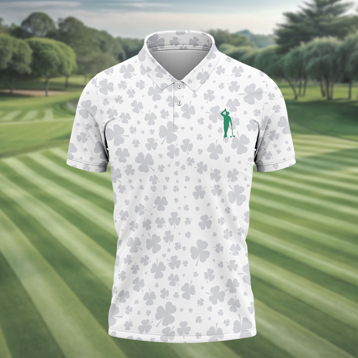 Shamrock Golf Polo ShirtMens Golf Shirt, St Patrick's Day Golf Shirt, Gift For Golfer