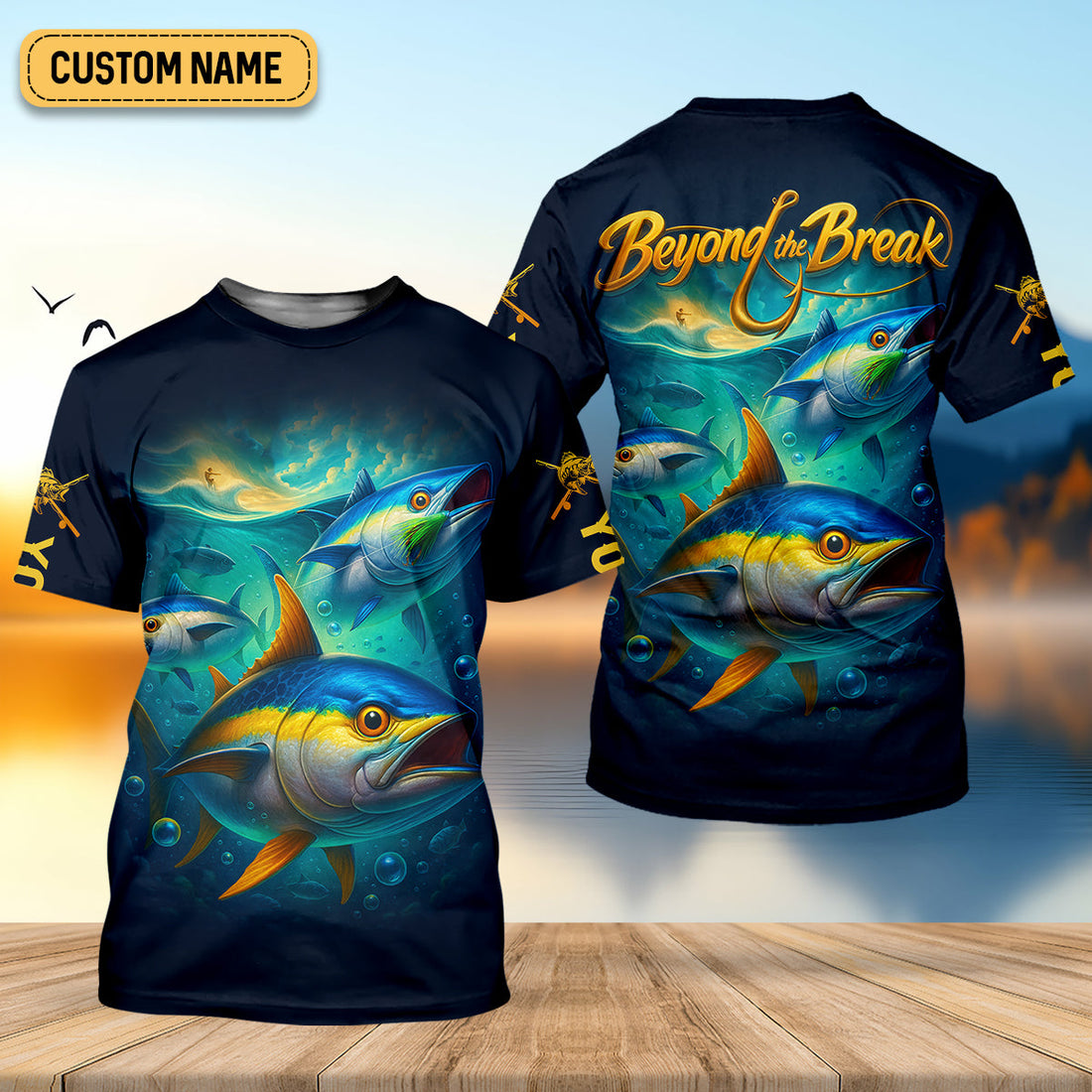 Beyond The Break Funny Fishing Shirt, Fishing UPF Shirts, Gift For Fisherman, Men's Fishing Shirt