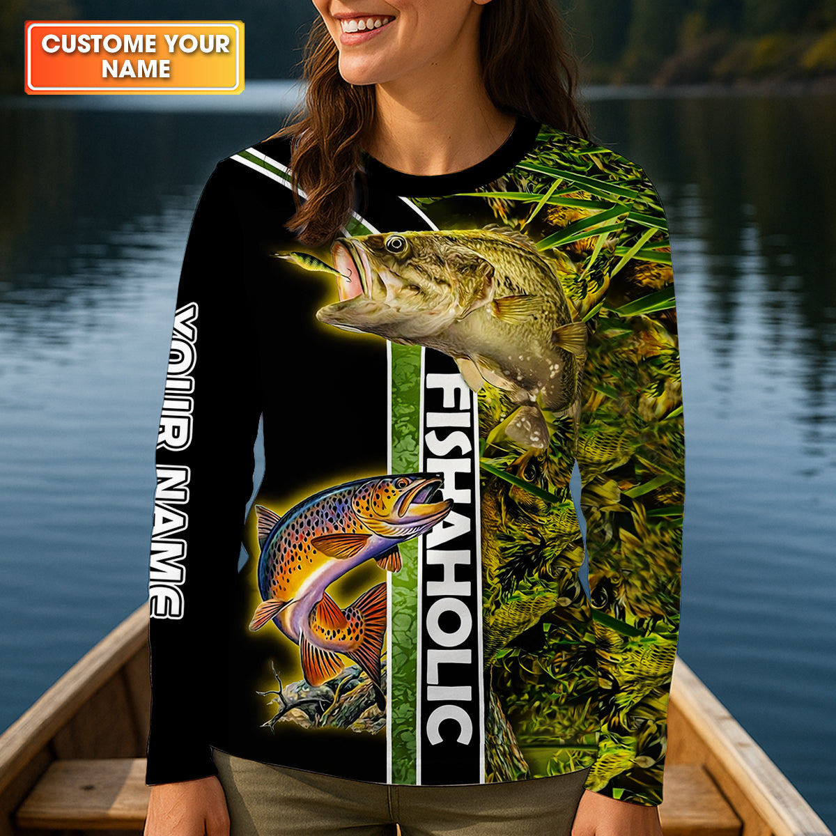 In My Head I'm Fishing Fishaholic Funny Fishing Shirt, Fishing UPF Shirts, Fishing Shirt For Women