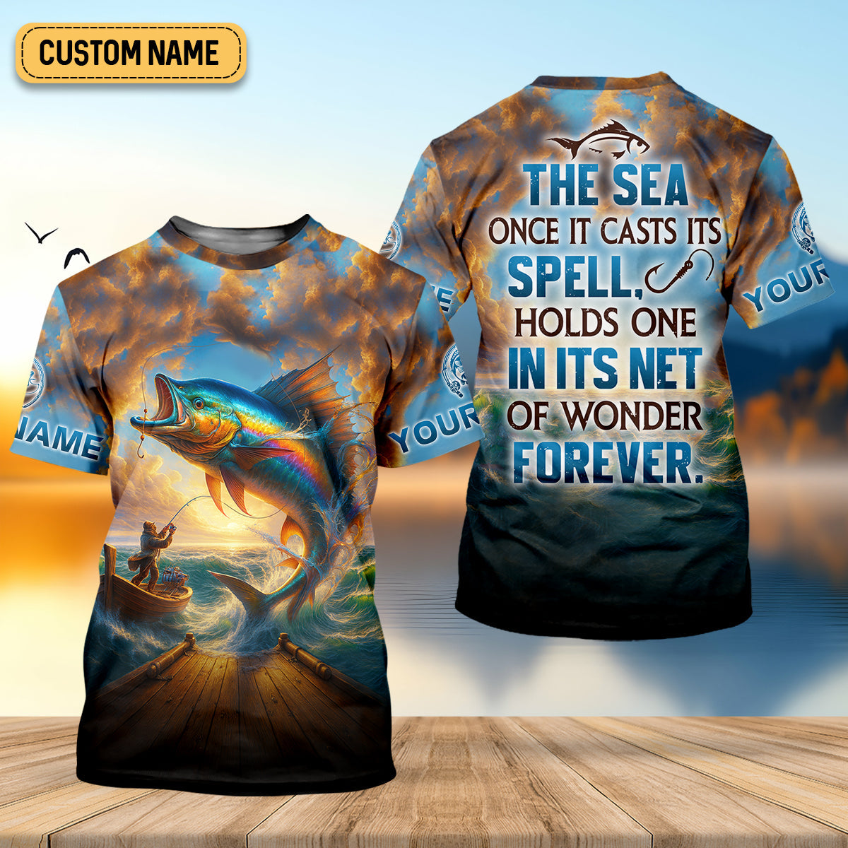 The Sea Once It Casts Its Spell Sailfish Fishing SPF Shirt For Men, Presents For Fishermen, Men's Fishing Shirt