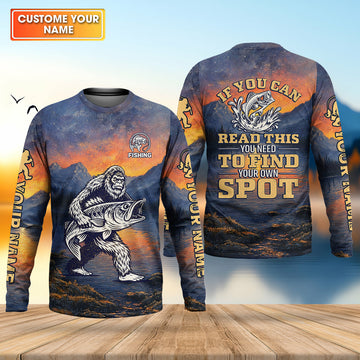 If You Can Read This – Find Your Own Fishing Spot Shirt, Fishing UPF Shirts, Funny Fishing Shirt