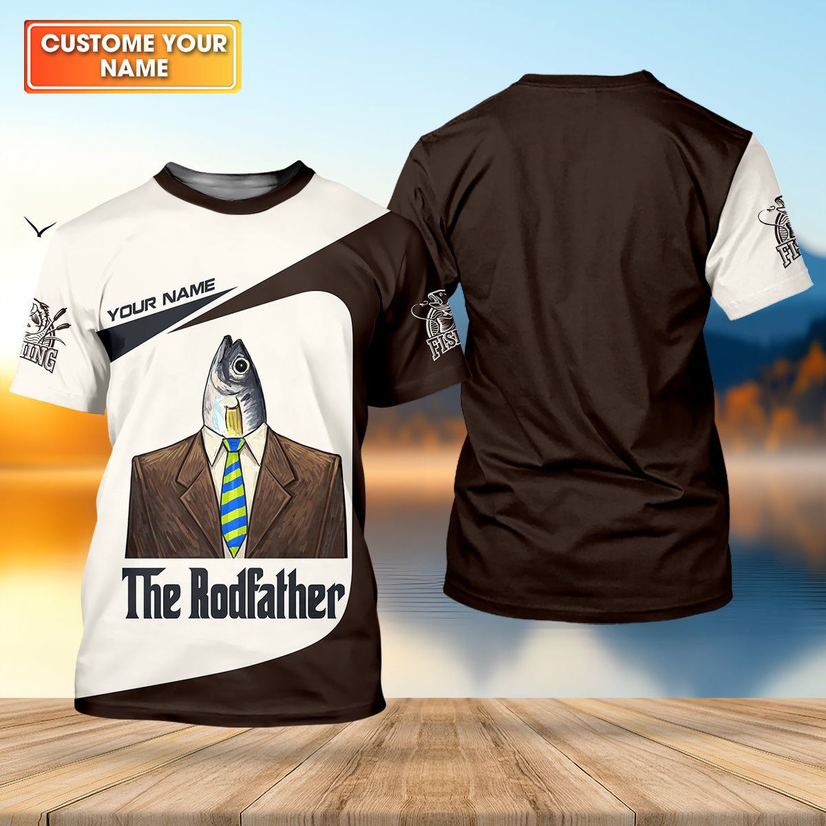 The Rodfather Fishing Shirt, Personalized Funny Angler, Mens Long Sleeve T shirts, Gift For Dad Fisherman