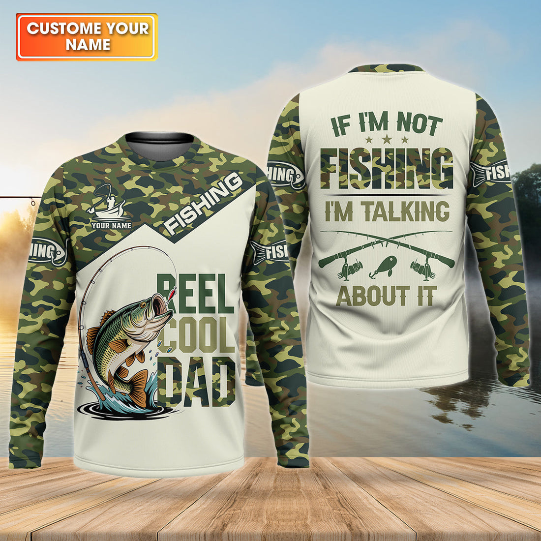Reel Cool Dad UPF Fishing Shirt, Personalized Custom Name