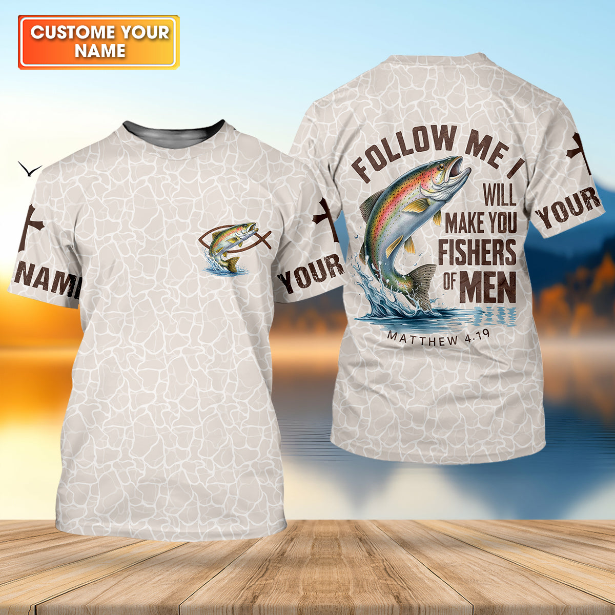 Follow Me I Will Make You Fishers Of Men Shirt, Personalized Christian Fishing Long Sleeve For Men