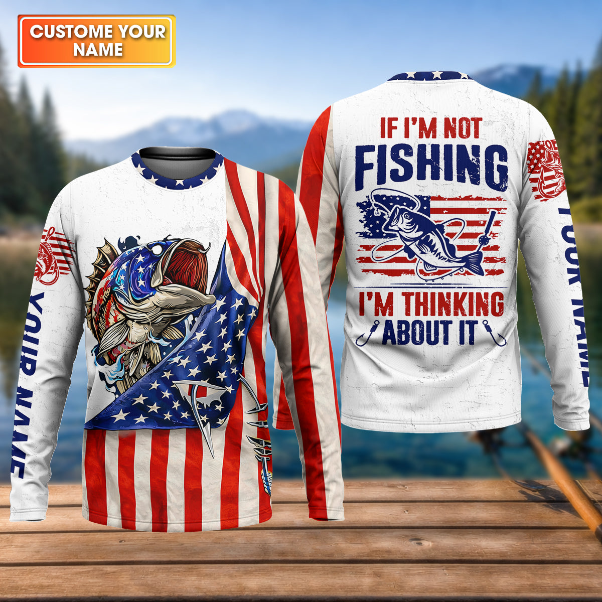 American Fishing Life – Always On My Mind UPF Fishing Shirt, Personalized Name