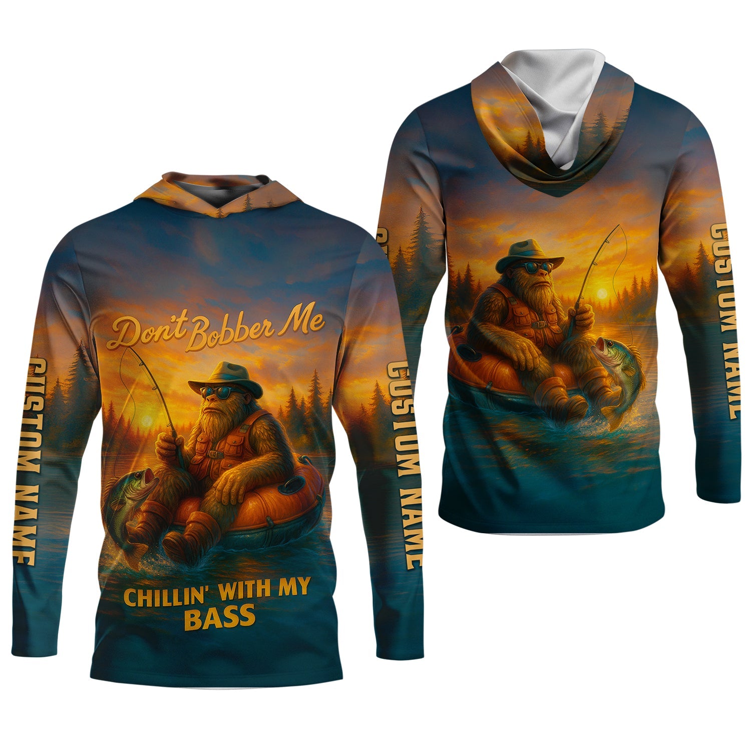 Don't Bobber Me Fishing Shirt, Bigfoot Fishing Shirt, SPF Long Sleeve Shirts, Presents For Fishermen