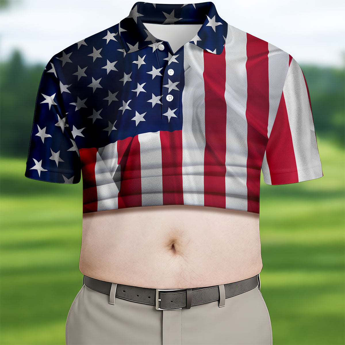 US Flag Pattern 250 Years Men's Funny Golf Polo Shirts, Father's Day Golf Shirt, Golf Gift For Dad