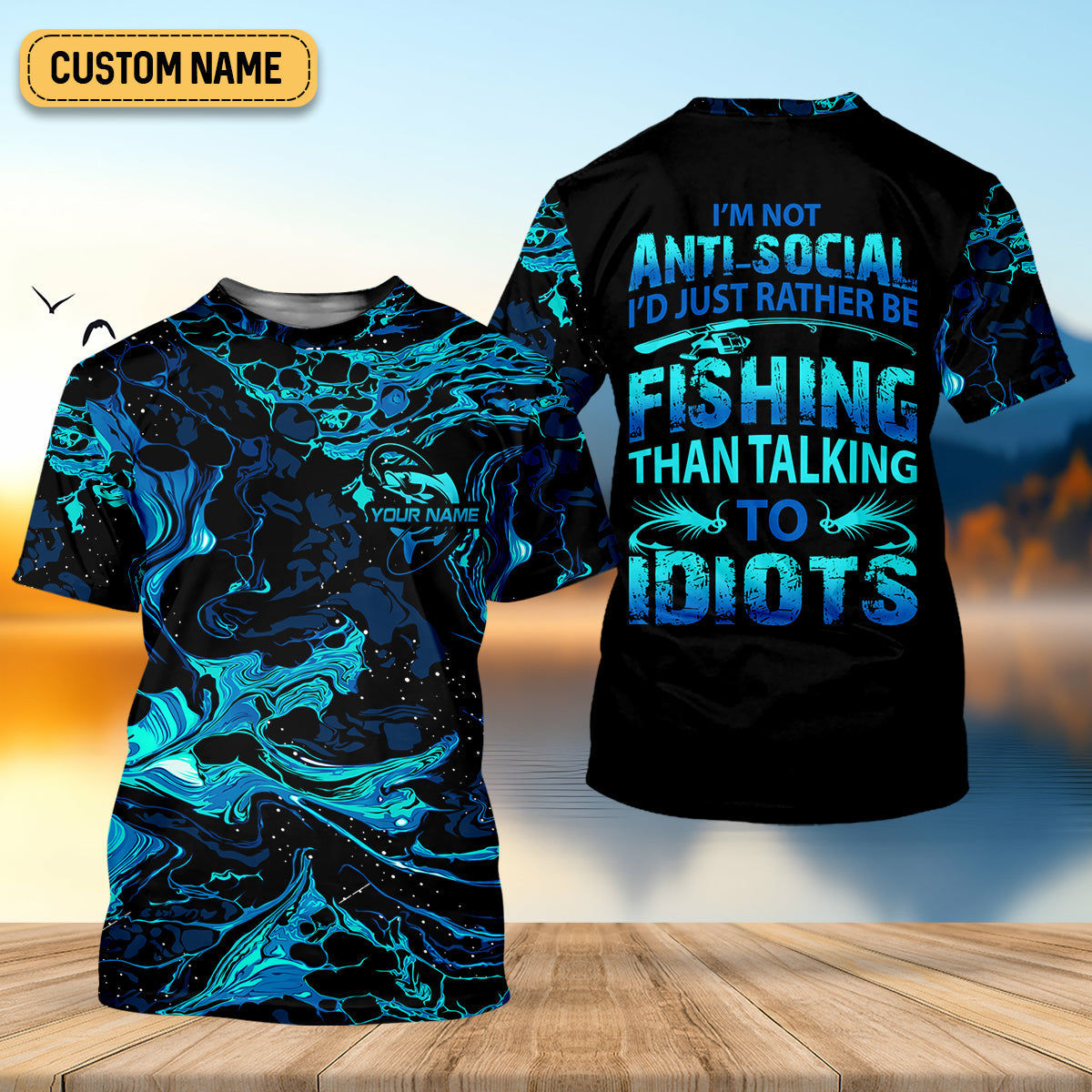I'd Just Rather Be Fishing Than Talking To Idiots Funny Fishing Shirt, SPF Shirt For Men, Men's Fishing Shirt
