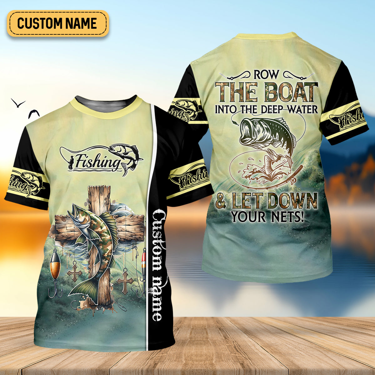 Let Down Your Nets Camouflage Fishing Shirts, Christian Fishing SPF Shirt For Men, Presents For Fishermen
