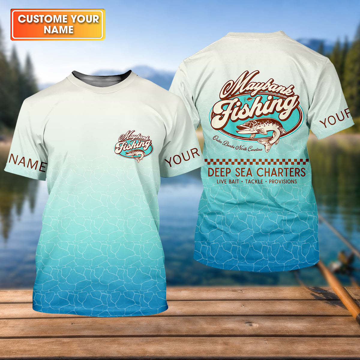 Maybank Fishing Deep Sea Charters Funny Fishing Shirt, Fishing UPF Shirts, Fishing Shirts For Men
