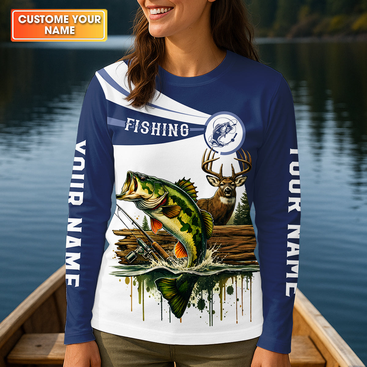 Hunting Fishing Camo Fishing Shirt, Fishing UPF Shirts, Personalized Fishing Shirt For Women, Female Fishing Shirts