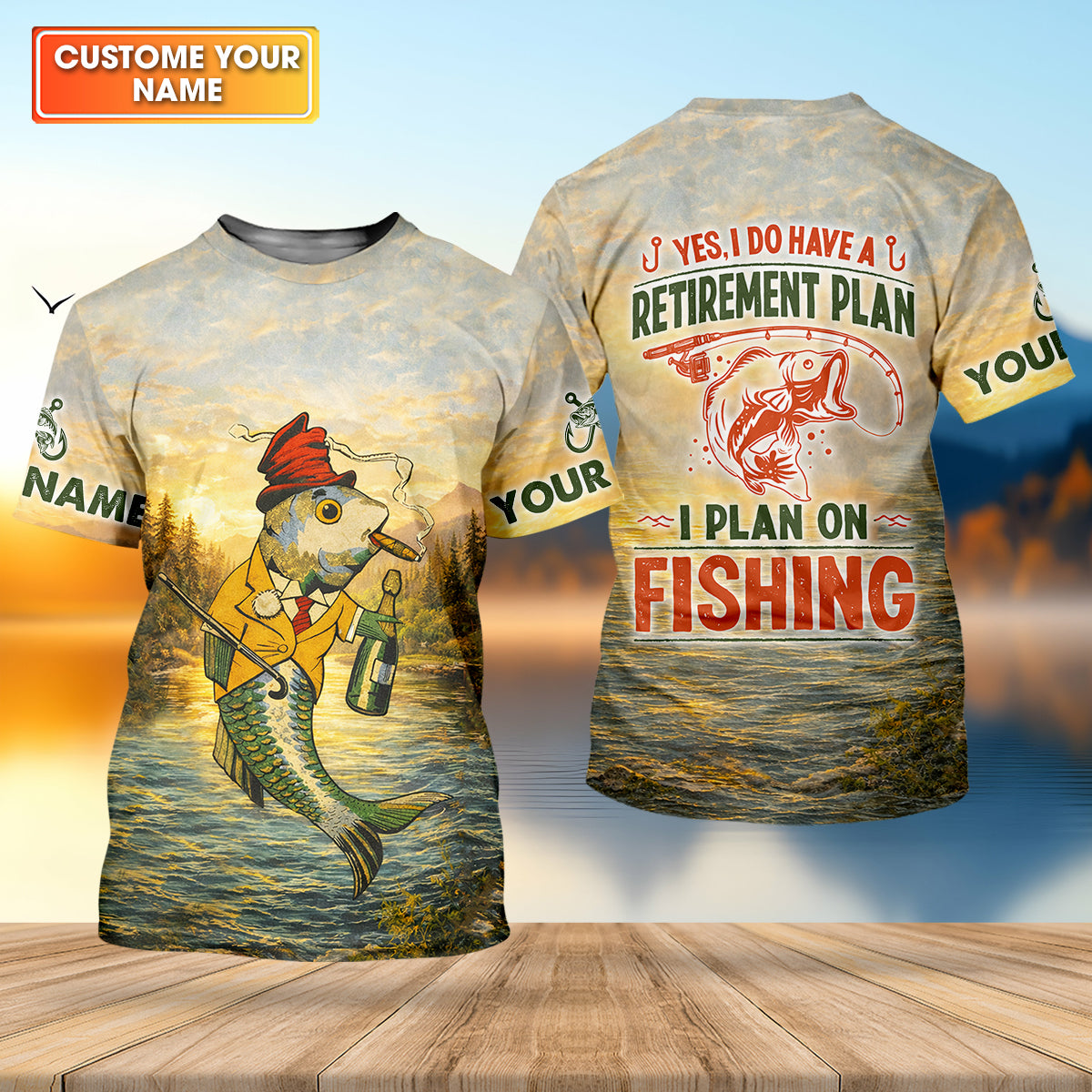 Yes I Do Have A Retirement Plan Fishing Shirt, Fishing UPF Shirts, Funny Fisherman Shirt