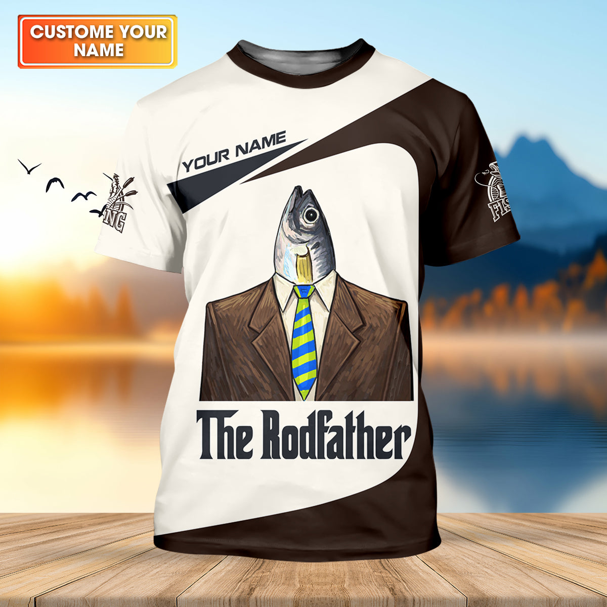The Rodfather Fishing Shirt, Personalized Funny Angler, Mens Long Sleeve T shirts, Gift For Dad Fisherman