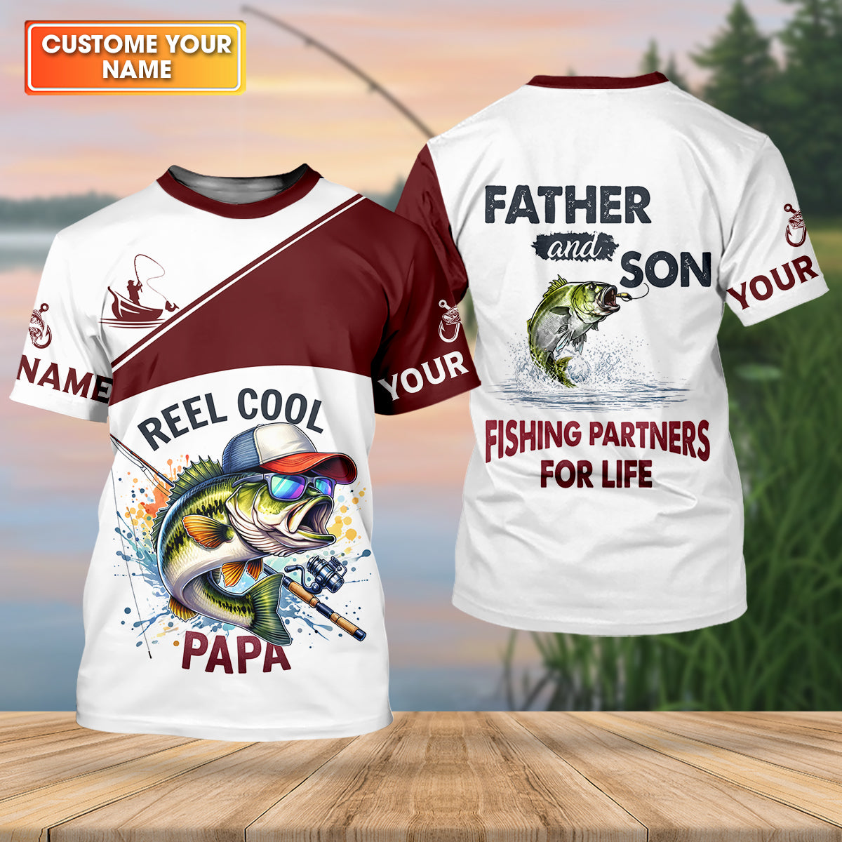 Reel Cool Papa Funny Fishing Shirt, Fishing UPF Shirts, Fishing Shirts For Men, Fishing Father's Day Gifts