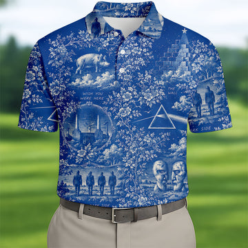 Surreal Retro Music Art Pattern Polo Shirt, Mens Golf Polo, Golf Polo Shirts For Men