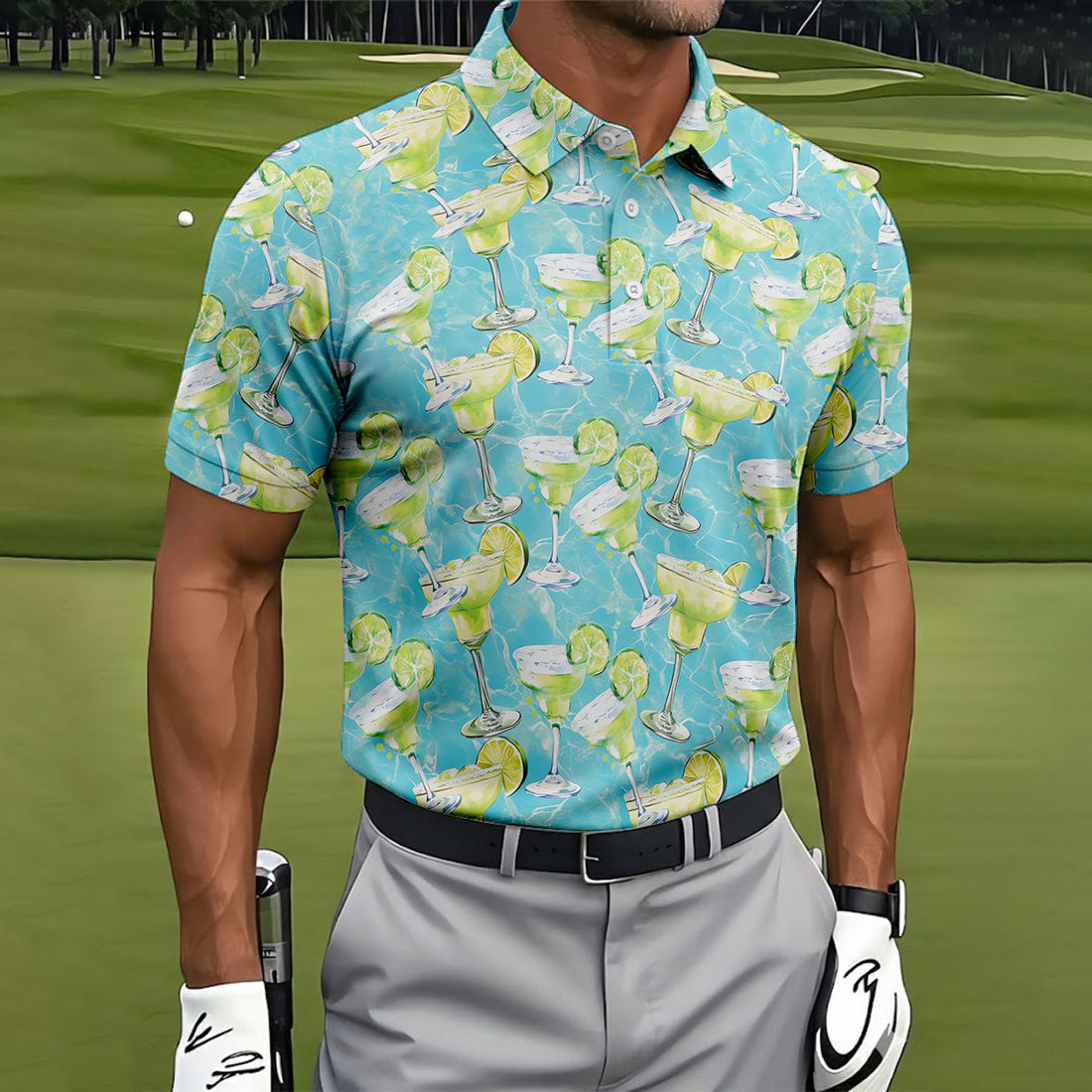 Margarita Cocktail Cinco De Mayo Celebration Fiesta Themed Golf Shirts For Men, Golfing Apparel