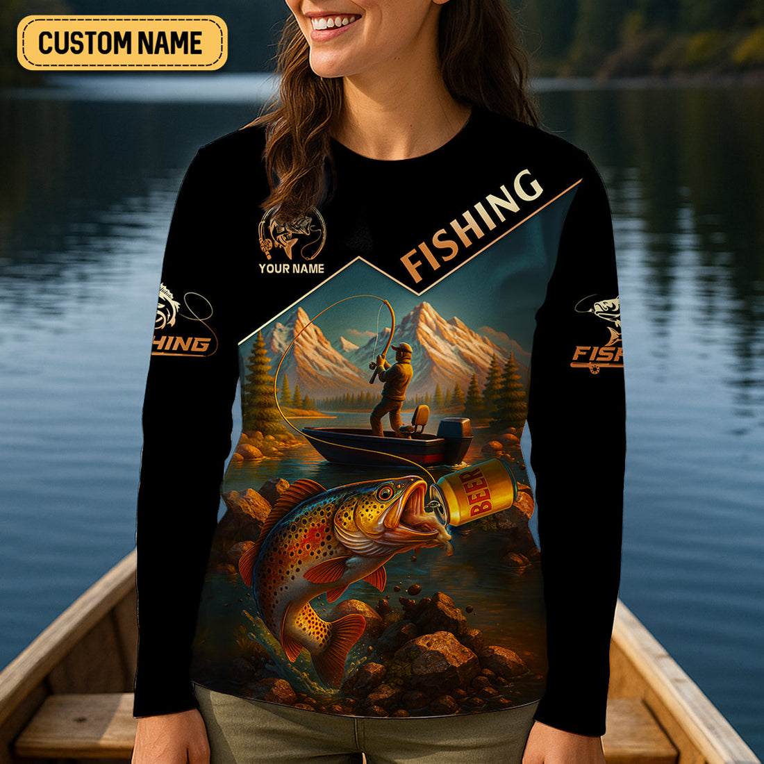 A Fish Or A Buzz I'm Catching Something Fishing UPF Shirts, Performance Fishing Shirts, Women Fishing Shirt
