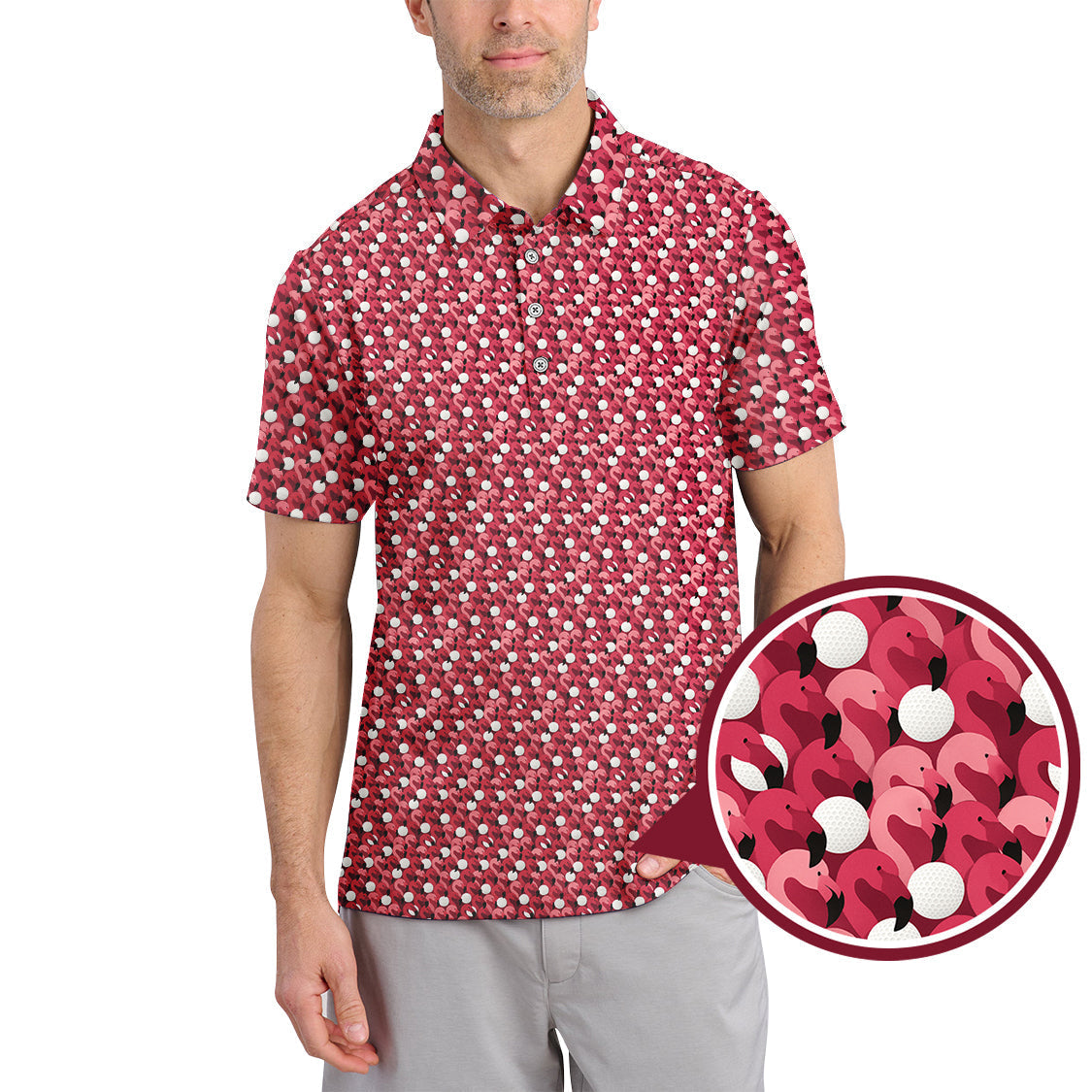Flamingo Golf Shirt – Funny Pink Golf Shirt For Golfers - Pattern Golf Shirt