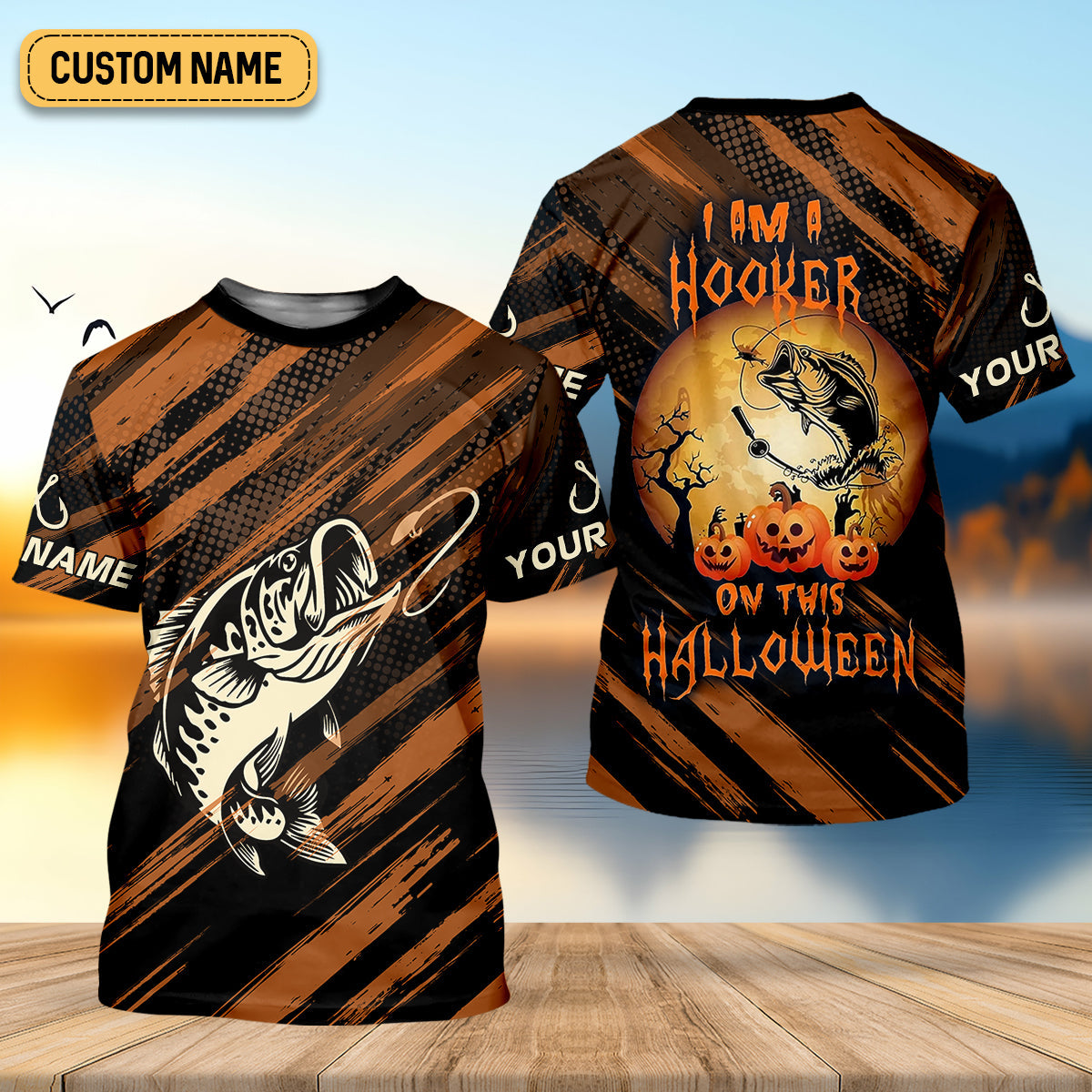 I'm A Hooker On This Halloween Fishing UPF Shirts, Funny Fishing Shirt, Fishing Shirts For Men
