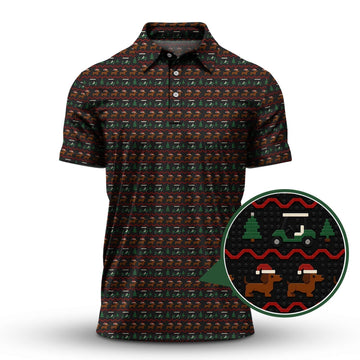 Dog Pattern Golf Shirt, Dachshund Golf Shirt, Christmas Golf Shirt For Men, Funny Golf Shirt For Golfer