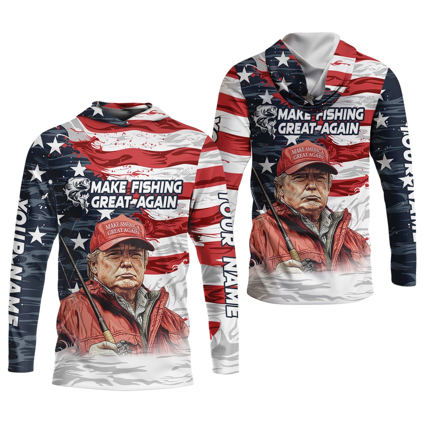 Make Fishing Great Again Patriotic Fishing Shirt, American Flag Fishing Shirt, Women Fishing Shirt