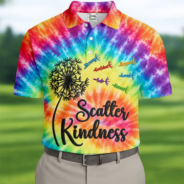 Scatter Kindness Suicide Awareness Polo Shirt, Mens Polo Shirts, Mens Golf Apparel
