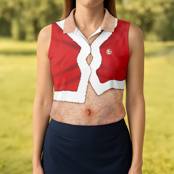 Funny Santa Costume Golf Polo ShirtChristmas Golf Shirt, Ladies Golf Shirts, Golf Gifts For Women