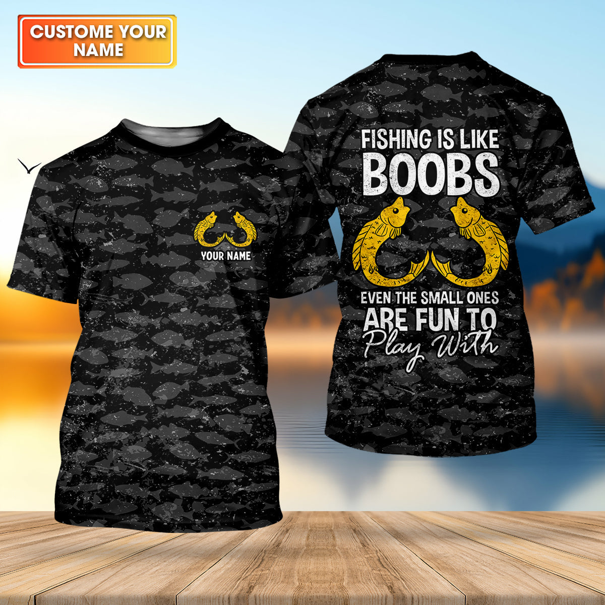 Fishing Is Like Boobs Even The Small Ones Are Fun To Play With Fishing UPF Shirts, Fishing Shirts For Men
