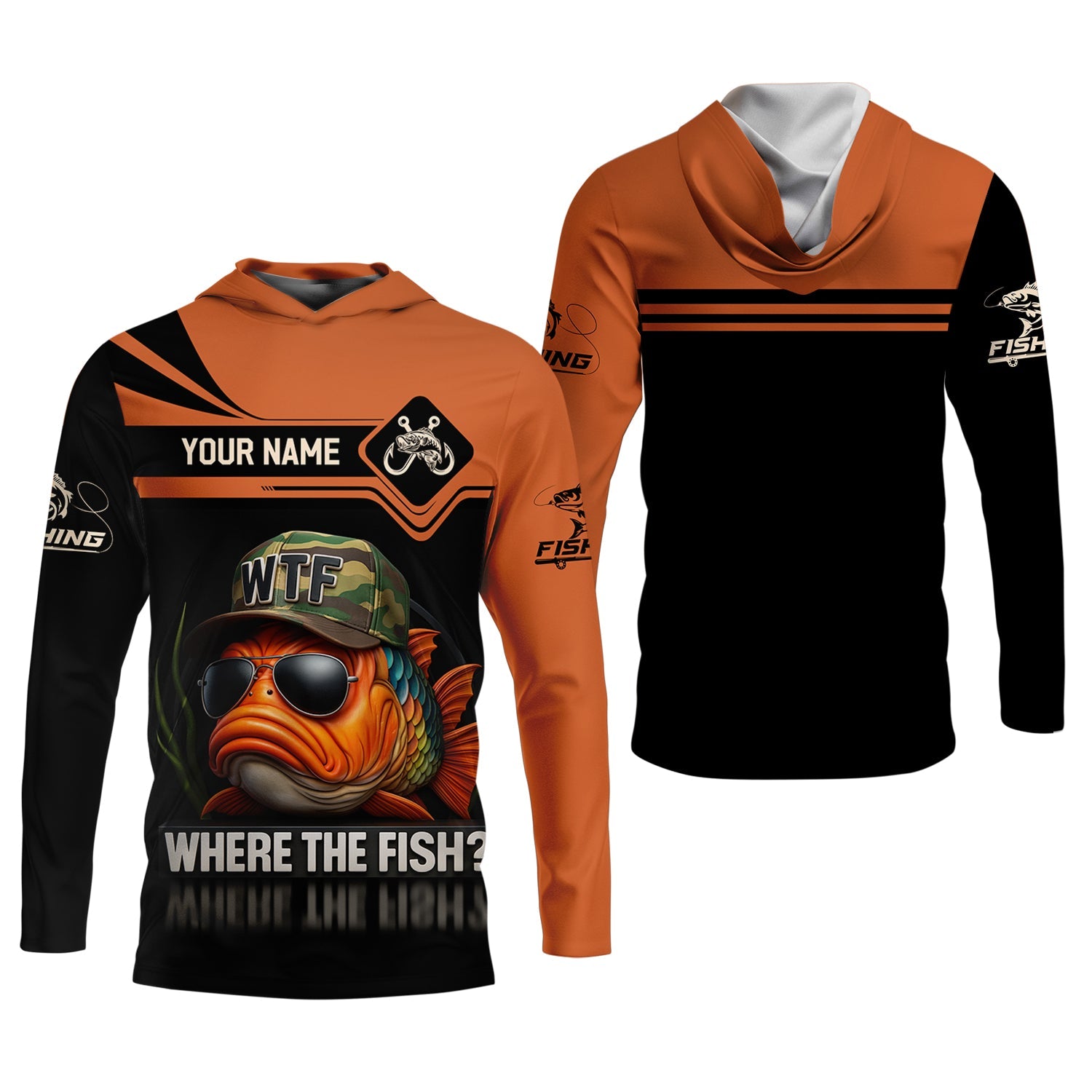 WTF Where The Fish Camo Tournament Fishing Shirts, Funny Fishing Shirt, Women SPF Shirt, Women Fishing Shirt