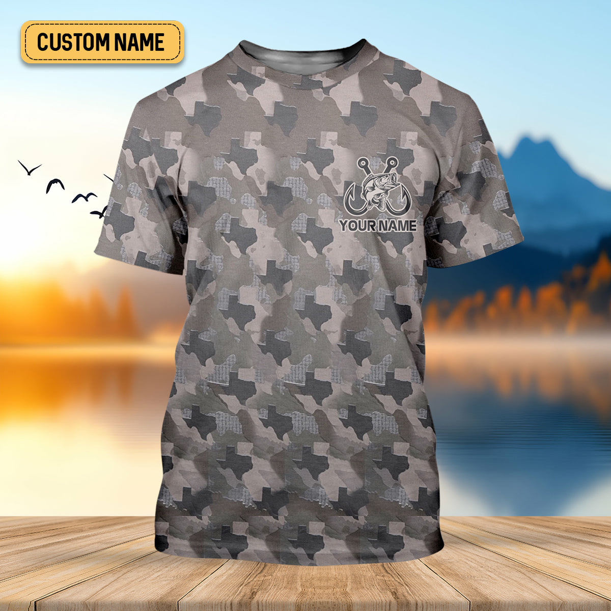 Texas Camo Fishing UPF Shirts, Performance Fishing Shirts, Fishing Gifts For Men, Men's Fishing Shirt