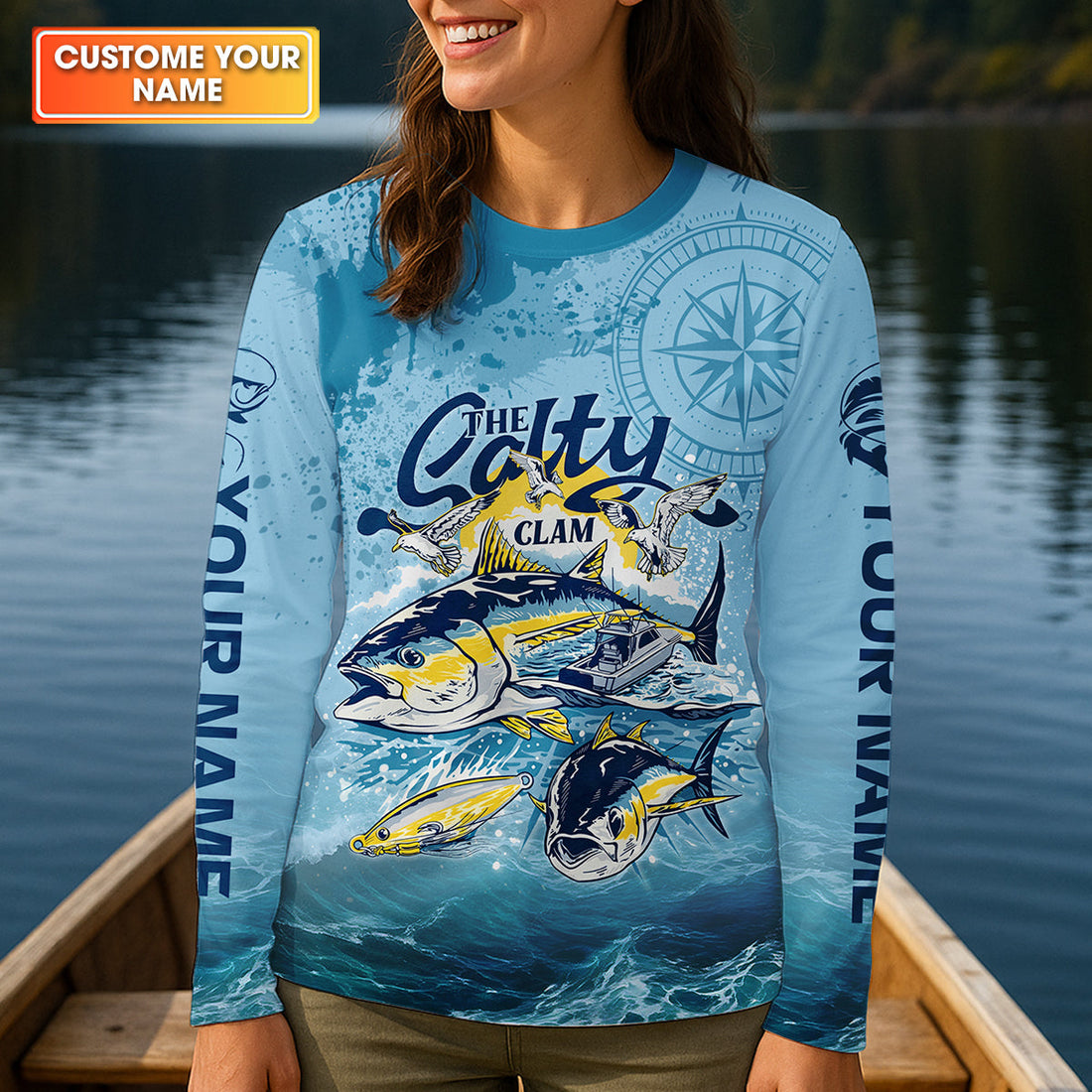 Work Like A Captain Play Like A Pirate Personalized Fishing Shirt For Women, Long Sleeve Fishing Shirt, Gift For Her