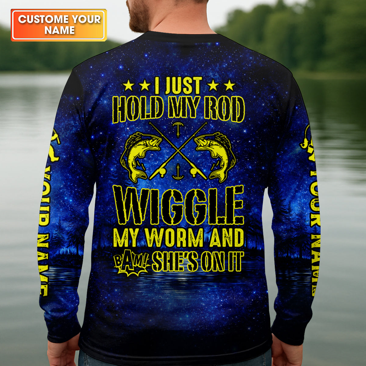 That Wiggle Means It’s On – Bigfoot Fishing Shirt, Fishing UPF Shirts, Funny Fishing Shirt