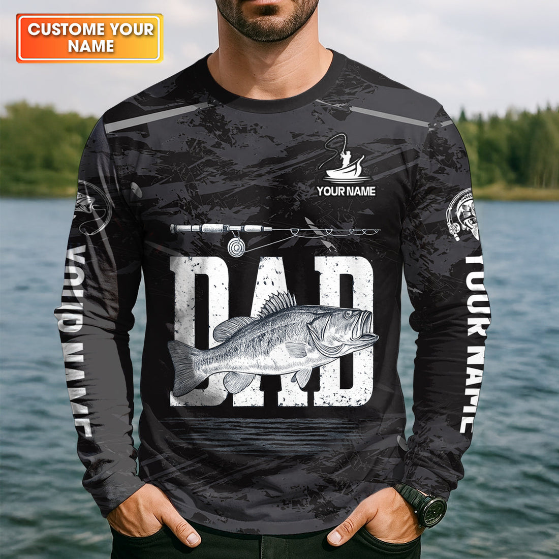 Fishing Hooker Dad, Custom Name Shirt, Fishing UPF Shirts, Funny Fishing Shirt