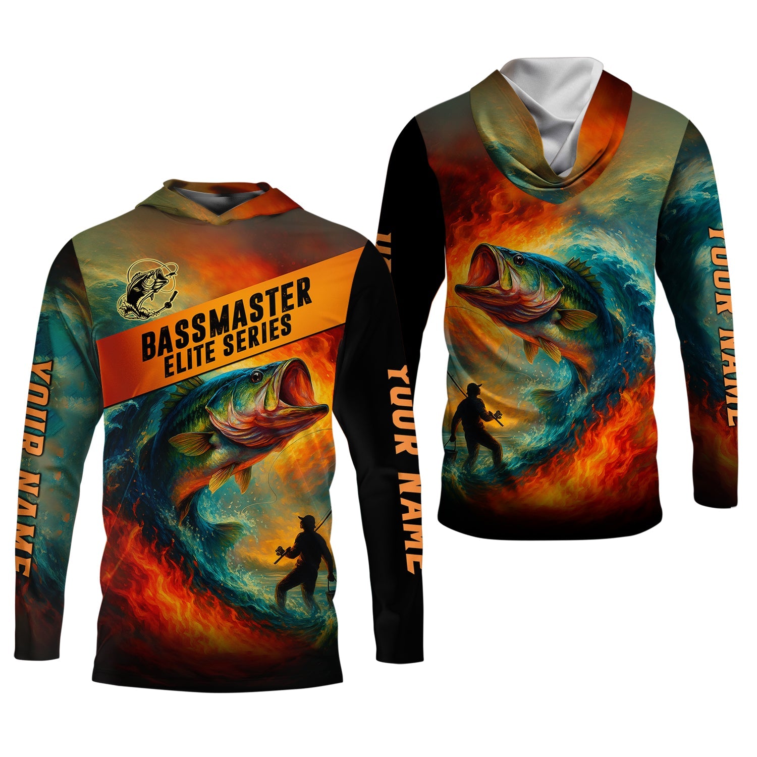 Bass Masters Elite Fishing UPF Shirts, Long Sleeve Fishing Shirts, Fishing Shirts For Men