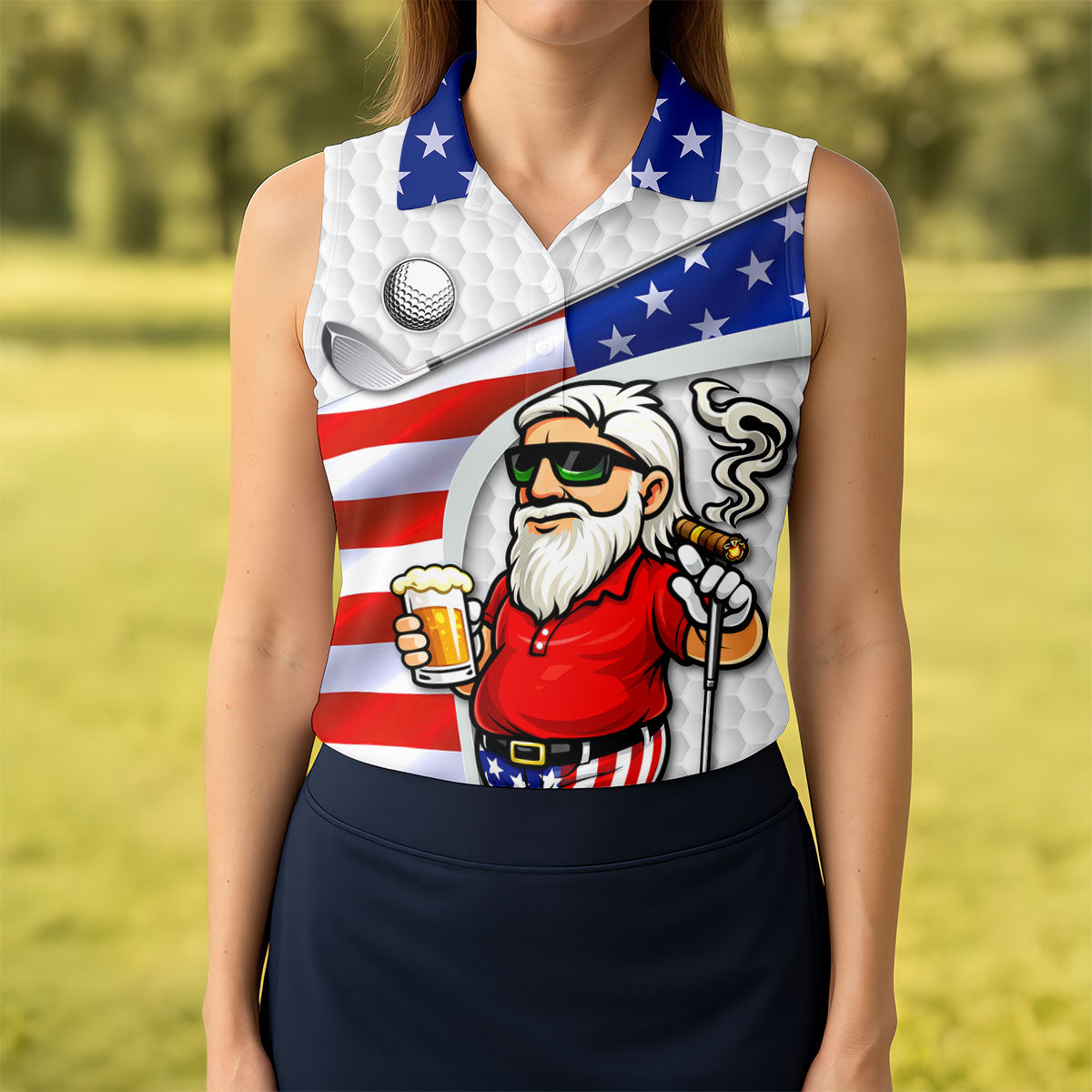 I Make Golf Ball And Beer Disappear Patriotic 4th Of July Funny Golf Shirt, 250 Years Golf Shirt For Women