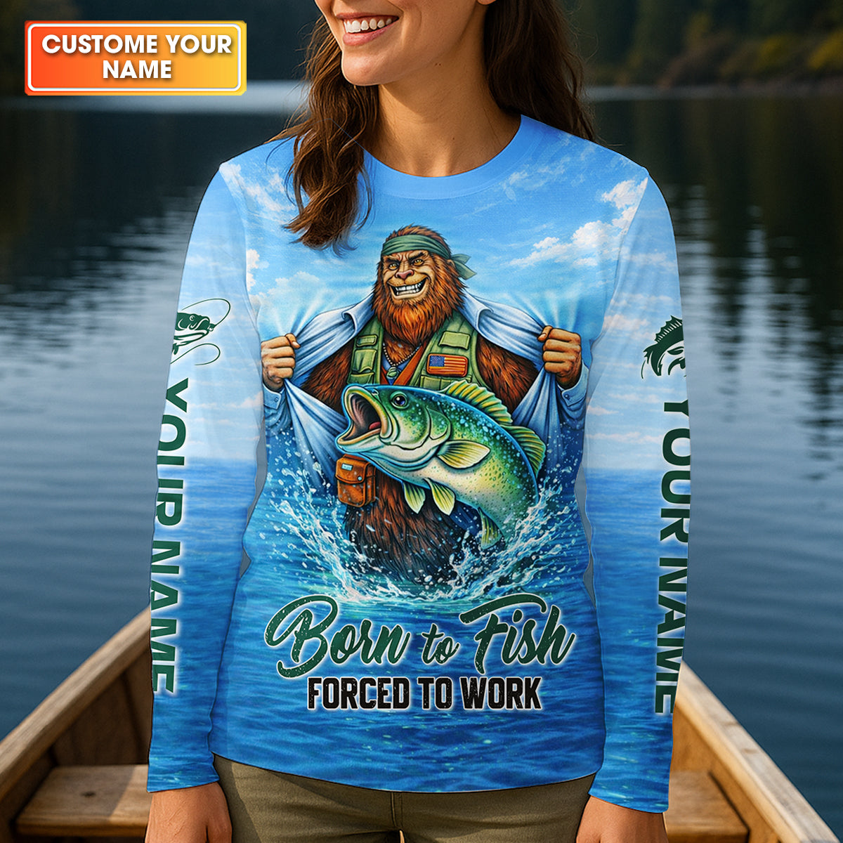 I’d Rather Be Caught Fishing Than Working Personalized Fishing Shirt For Women, Long Sleeve Fishing Shirt, Gift For Her