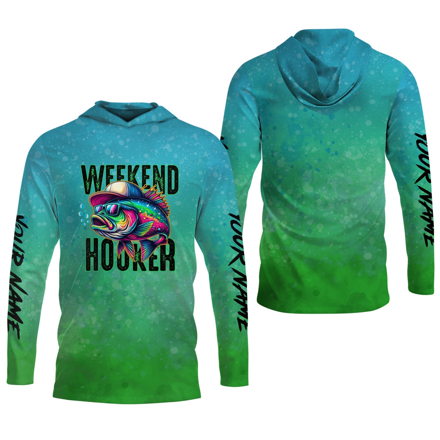 Weekend Hooker Green Fishing Shirt, SPF Shirt For Men, Long Sleeve Sun Shirt, Gift For Fisherman