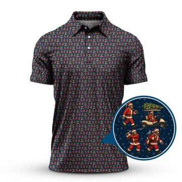 Funny Pattern Golf Shirt, Bigfoot Golf Shirt For Golfer, Bigfoot Santa Golf Shirt For Men