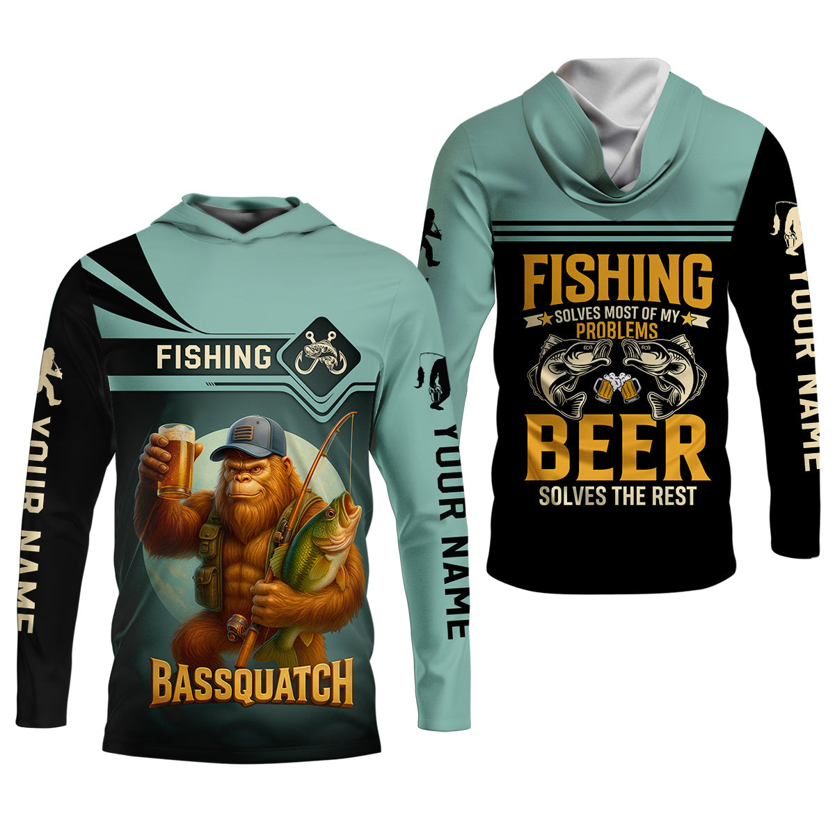 Fishing Solves Most Of My Problems Beer Solves The Rest SPF Shirt, Funny Fishing Shirt, Women Fishing Shirt