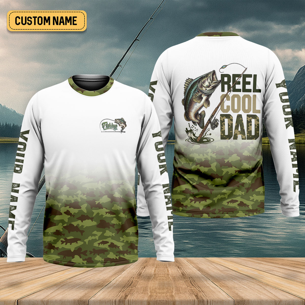 Reel Cool Dad Fishing SPF Shirt For Men, Custom Fishing Shirts, Fisherman Outfit, Mens Casual Shirts