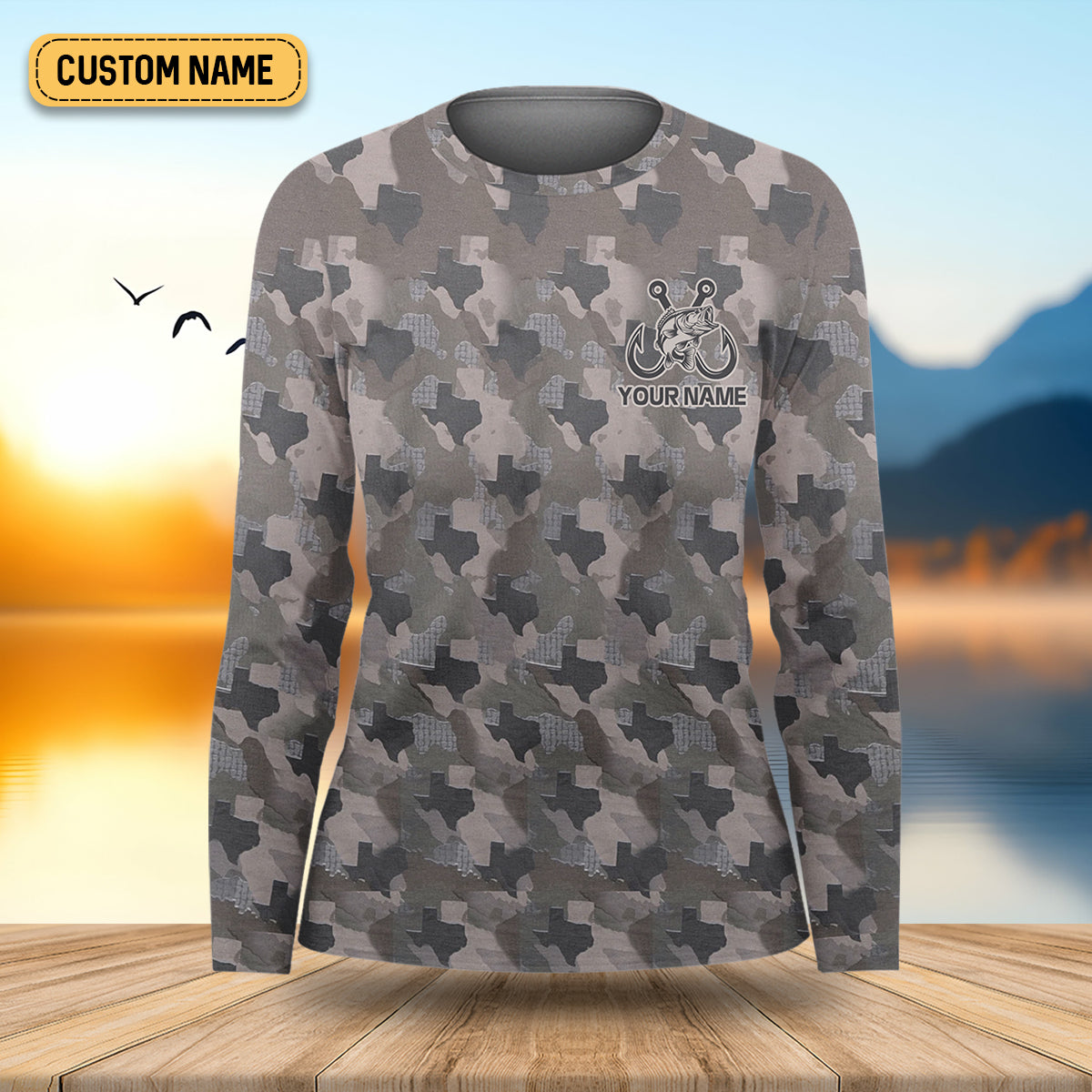 Texas Camo Fishing UPF Shirts, Performance Fishing Shirts, Women SPF Shirt, Female Fishing Shirts