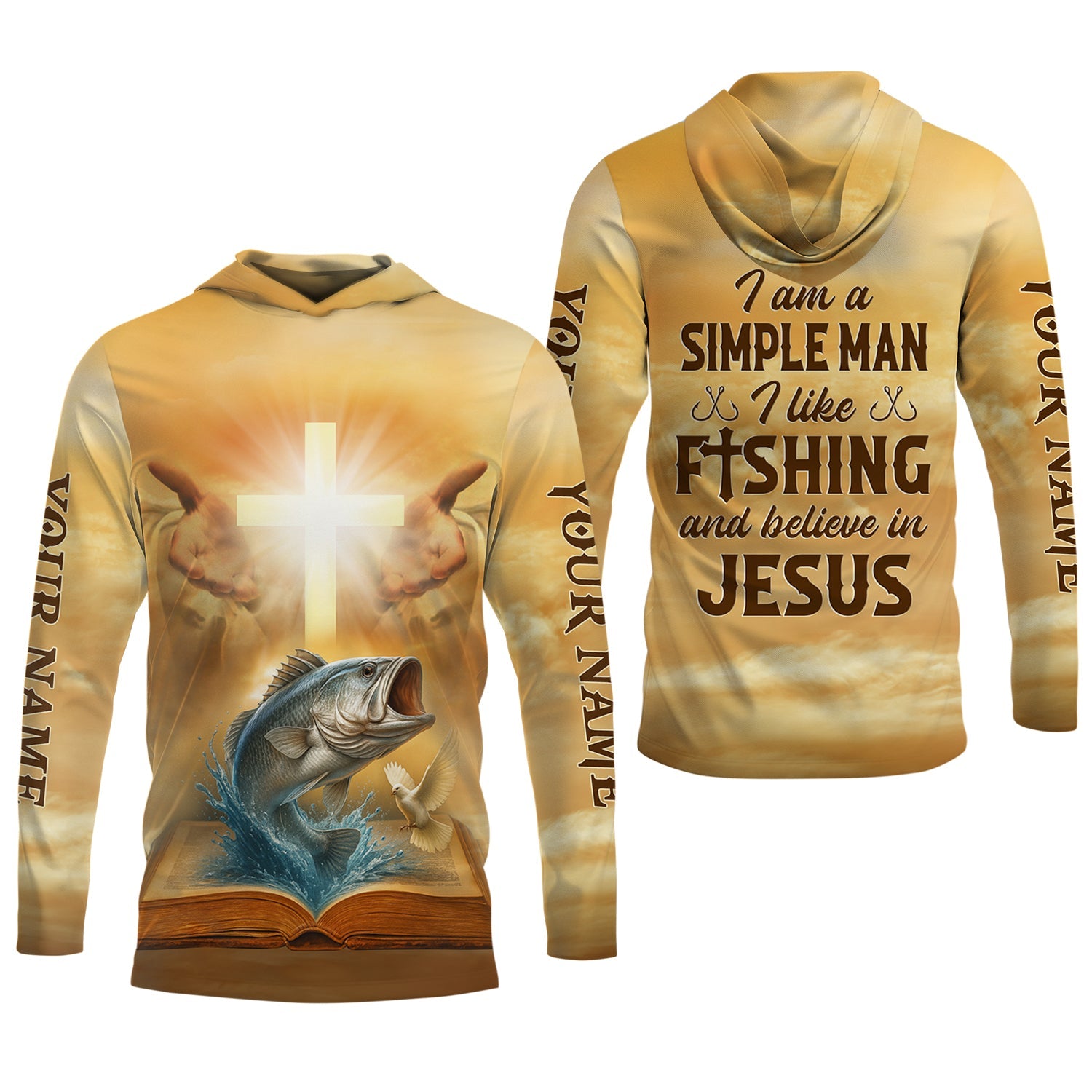 I Like Fishing And Believe In Jesus, Fishing UPF Shirts, Fisherman Gift, Fishing Shirts For Men