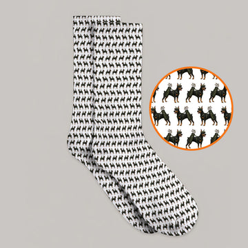 Doberman Golf Socks, Crazy Doberman Pattern Golf Sock, Dog Lover Golf Gift