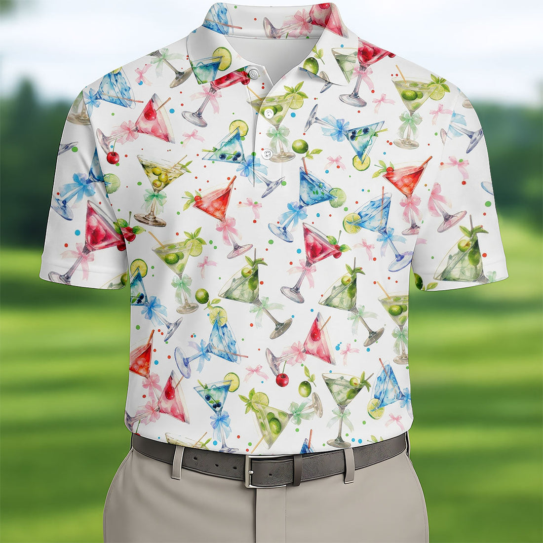 Coquette Martini Cinco De Mayo Celebration Golf Tops For Men, Summer Theme Polo Shirts For Men