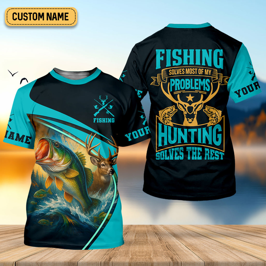 Fishing Solves Most Of My Problems Fishing UPF Shirts, Fishing Gifts For Men, Fishing And Hunting SPF Shirt