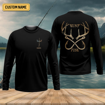 Hunt Fish Faith Cross Performance Fishing Shirts, Fishing UPF Shirts, Fishing Shirts For Men